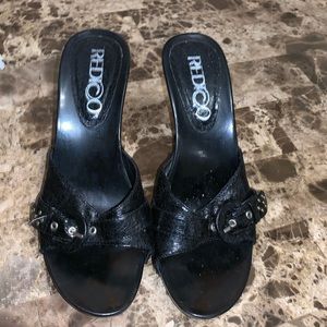 Metallic Black sandal-NEVER WORN